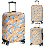 Retro Blue Banana Pattern Print Luggage Cover GearFrost