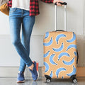 Retro Blue Banana Pattern Print Luggage Cover