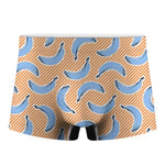 Retro Blue Banana Pattern Print Men's Boxer Briefs