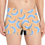 Retro Blue Banana Pattern Print Men's Boxer Briefs