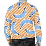 Retro Blue Banana Pattern Print Men's Crewneck Sweatshirt GearFrost