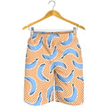 Retro Blue Banana Pattern Print Men's Shorts