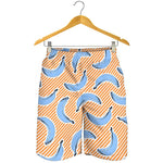 Retro Blue Banana Pattern Print Men's Shorts