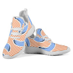 Retro Blue Banana Pattern Print Mesh Knit Shoes GearFrost