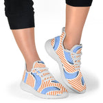 Retro Blue Banana Pattern Print Mesh Knit Shoes GearFrost