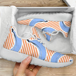 Retro Blue Banana Pattern Print Mesh Knit Shoes GearFrost