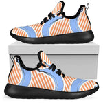 Retro Blue Banana Pattern Print Mesh Knit Shoes GearFrost