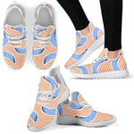 Retro Blue Banana Pattern Print Mesh Knit Shoes GearFrost