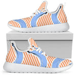 Retro Blue Banana Pattern Print Mesh Knit Shoes GearFrost