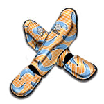 Retro Blue Banana Pattern Print Muay Thai Shin Guard