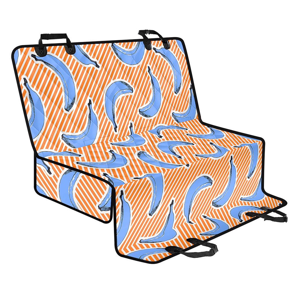 Retro Blue Banana Pattern Print Pet Car Back Seat Cover