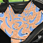 Retro Blue Banana Pattern Print Pet Car Back Seat Cover
