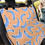 Retro Blue Banana Pattern Print Pet Car Back Seat Cover