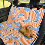 Retro Blue Banana Pattern Print Pet Car Back Seat Cover