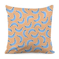 Retro Blue Banana Pattern Print Pillow Cover