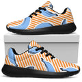 Retro Blue Banana Pattern Print Walking Shoes