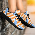 Retro Blue Banana Pattern Print Sport Shoes GearFrost