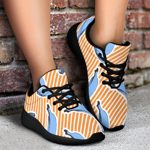 Retro Blue Banana Pattern Print Sport Shoes GearFrost