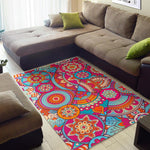 Retro Bohemian Mandala Pattern Print Area Rug GearFrost