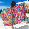 Retro Bohemian Mandala Pattern Print Beach Sarong Wrap