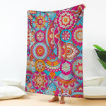 Retro Bohemian Mandala Pattern Print Blanket