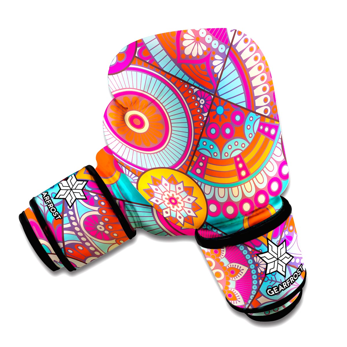 Retro Bohemian Mandala Pattern Print Boxing Gloves