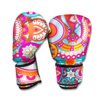 Retro Bohemian Mandala Pattern Print Boxing Gloves