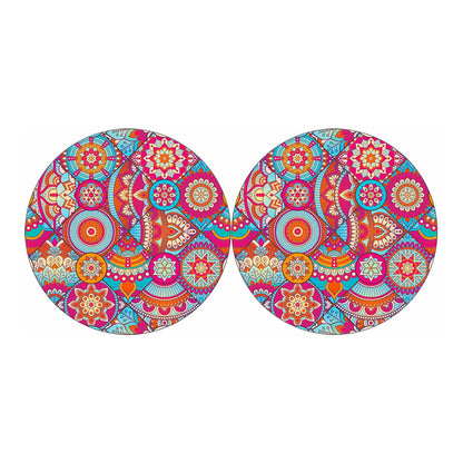 Retro Bohemian Mandala Pattern Print Car Coasters
