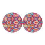 Retro Bohemian Mandala Pattern Print Car Coasters