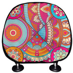 Retro Bohemian Mandala Pattern Print Car Headrest Covers