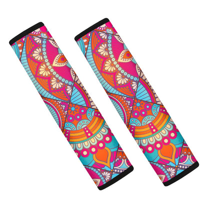 Retro Bohemian Mandala Pattern Print Car Seat Belt Covers
