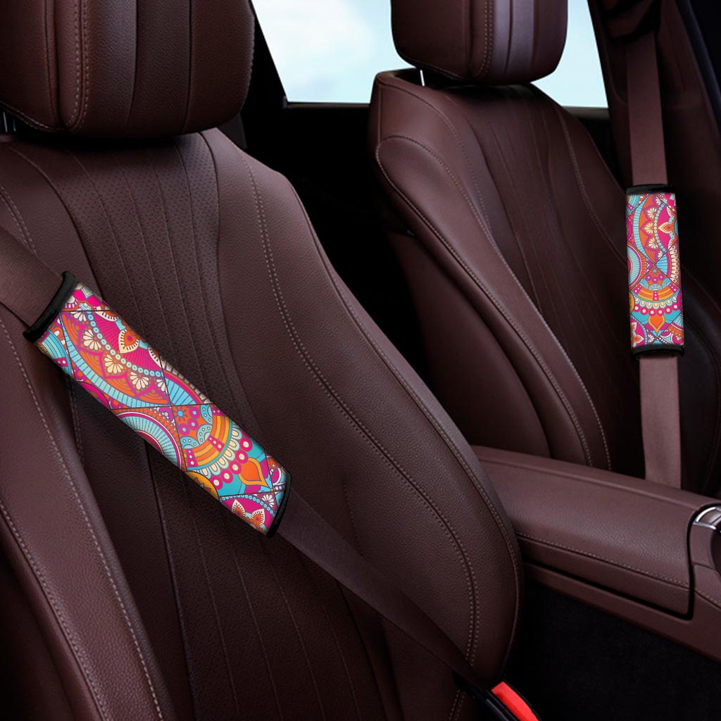 Retro Bohemian Mandala Pattern Print Car Seat Belt Covers