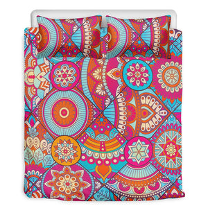 Retro Bohemian Mandala Pattern Print Duvet Cover Bedding Set