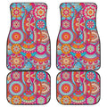 Retro Bohemian Mandala Pattern Print Front and Back Car Floor Mats