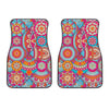 Retro Bohemian Mandala Pattern Print Front Car Floor Mats