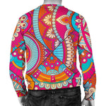 Retro Bohemian Mandala Pattern Print Men's Crewneck Sweatshirt GearFrost