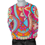 Retro Bohemian Mandala Pattern Print Men's Crewneck Sweatshirt GearFrost