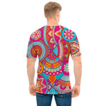 Retro Bohemian Mandala Pattern Print Men's T-Shirt