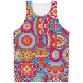 Retro Bohemian Mandala Pattern Print Men's Tank Top