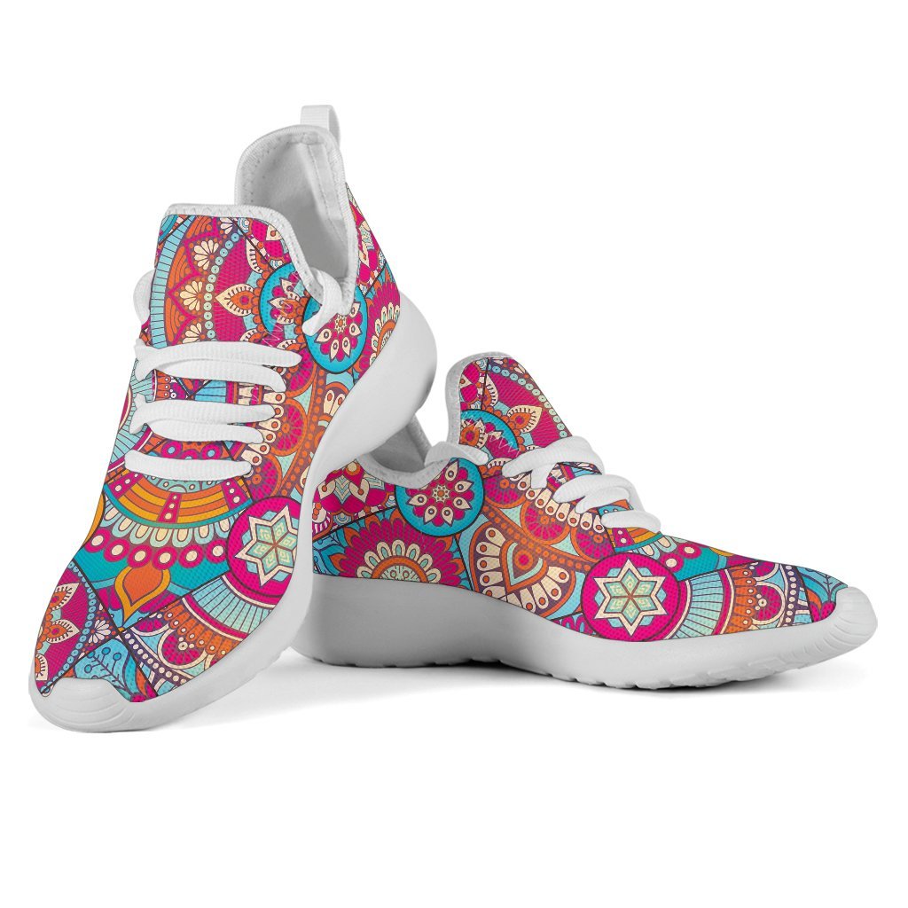 Retro Bohemian Mandala Pattern Print Mesh Knit Shoes GearFrost