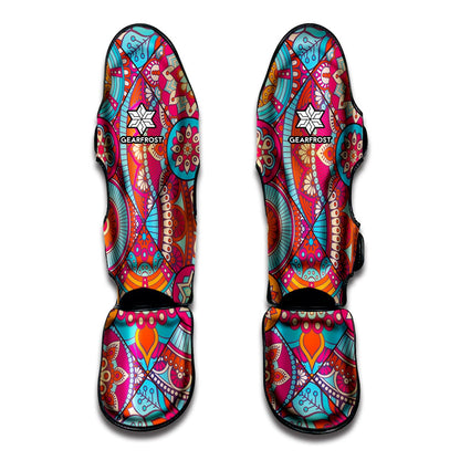 Retro Bohemian Mandala Pattern Print Muay Thai Shin Guard