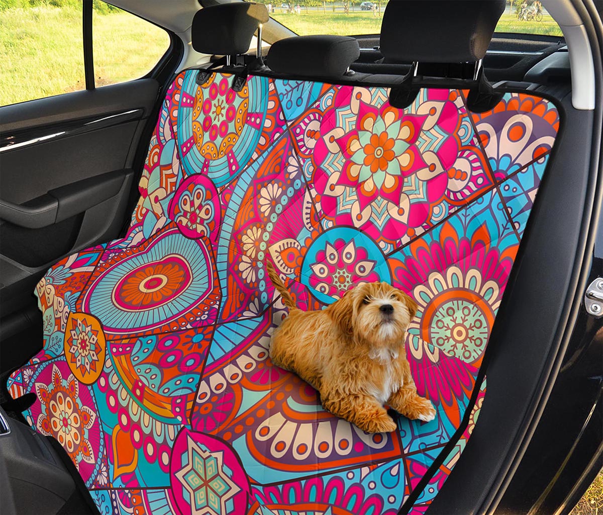 Retro Bohemian Mandala Pattern Print Pet Car Back Seat Cover