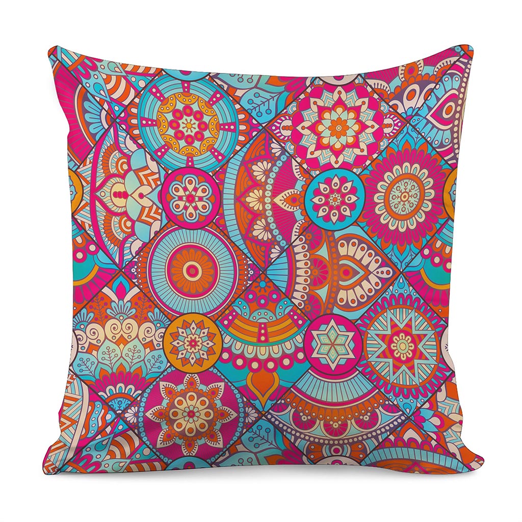 Retro Bohemian Mandala Pattern Print Pillow Cover