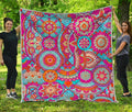Retro Bohemian Mandala Pattern Print Quilt