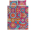 Retro Bohemian Mandala Pattern Print Quilt Bed Set