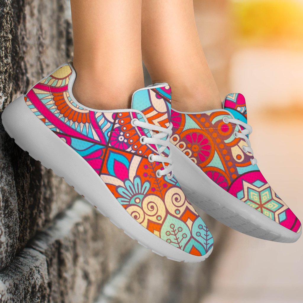 Retro Bohemian Mandala Pattern Print Sport Shoes GearFrost