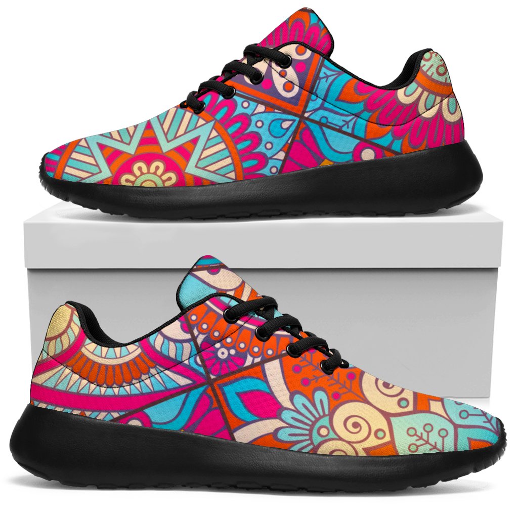 Retro Bohemian Mandala Pattern Print Sport Shoes GearFrost