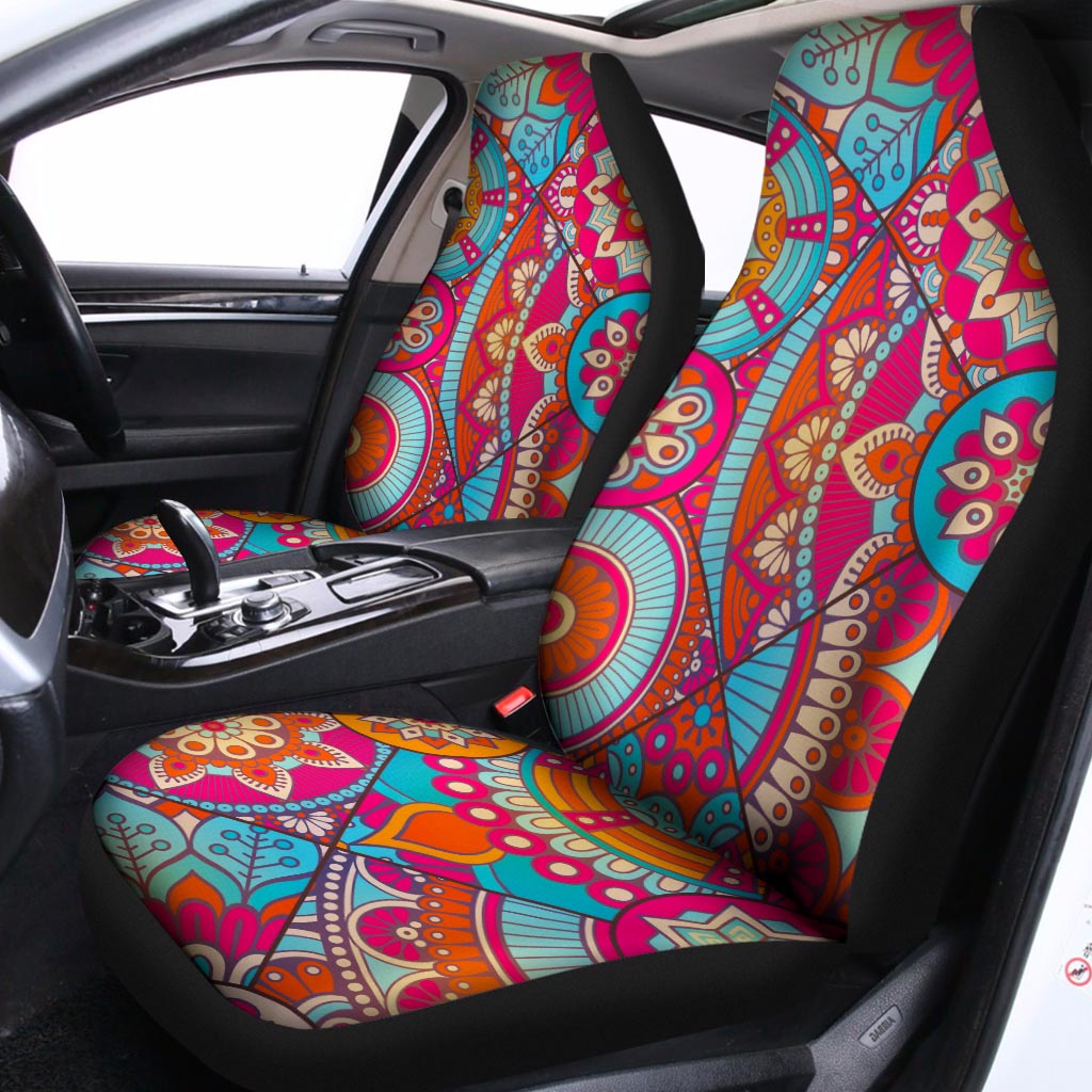 Retro Bohemian Mandala Pattern Print Universal Fit Car Seat Covers