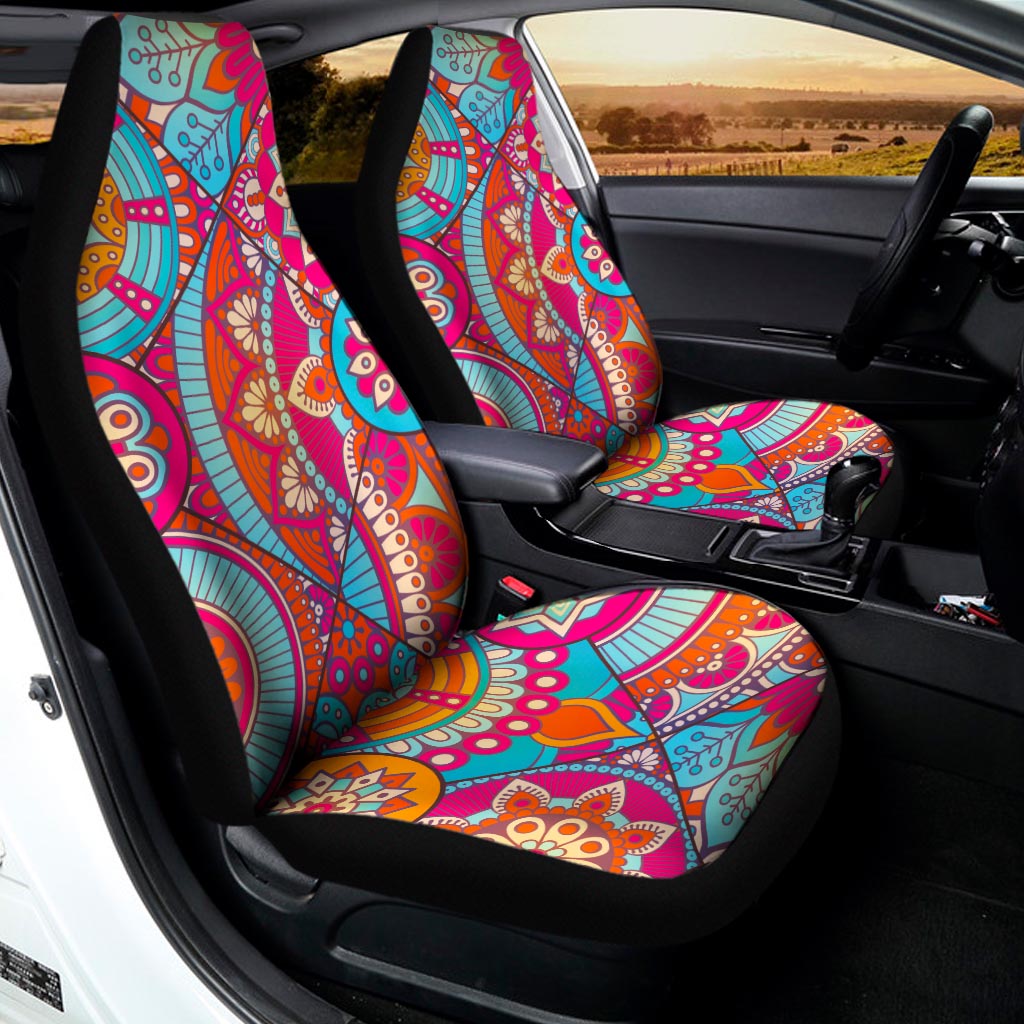 Retro Bohemian Mandala Pattern Print Universal Fit Car Seat Covers