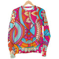 Retro Bohemian Mandala Pattern Print Women's Crewneck Sweatshirt